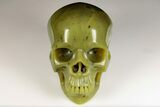 Realistic, Polished Jade (Nephrite) Skull #199577-2